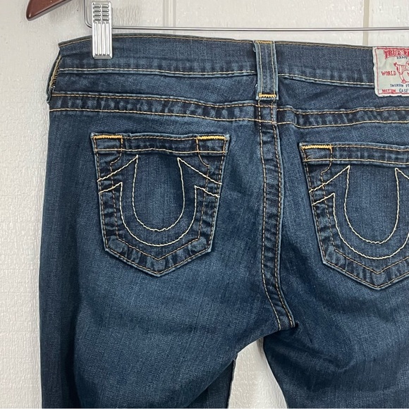 Vintage Y2k True Religion Low Rise Dark Skinny Jeans Embellished Back Pockets - Picture 7 of 13